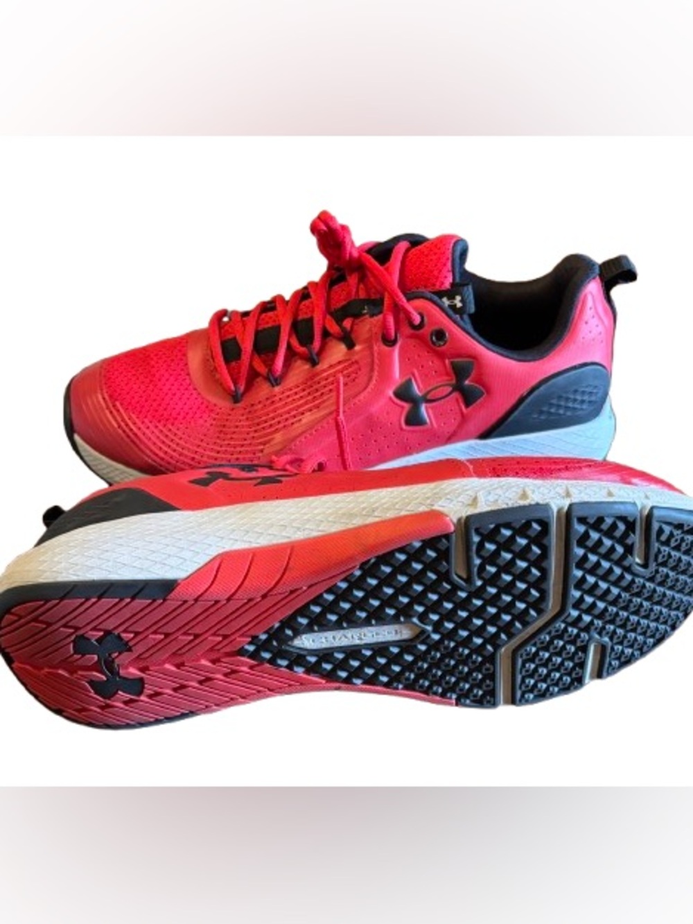 Under Armour Men’s Charged Commit TR 3 Red and Black Athletic Shoes Size 13